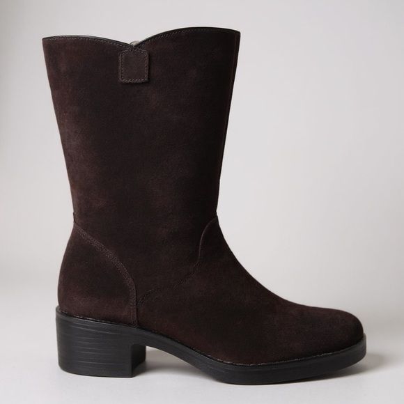 Vintage 1970s Womens Brown Suede Calf Boot Sz 9 Sherpa Fleece Lined Boho Hippie - Picture 3 of 7